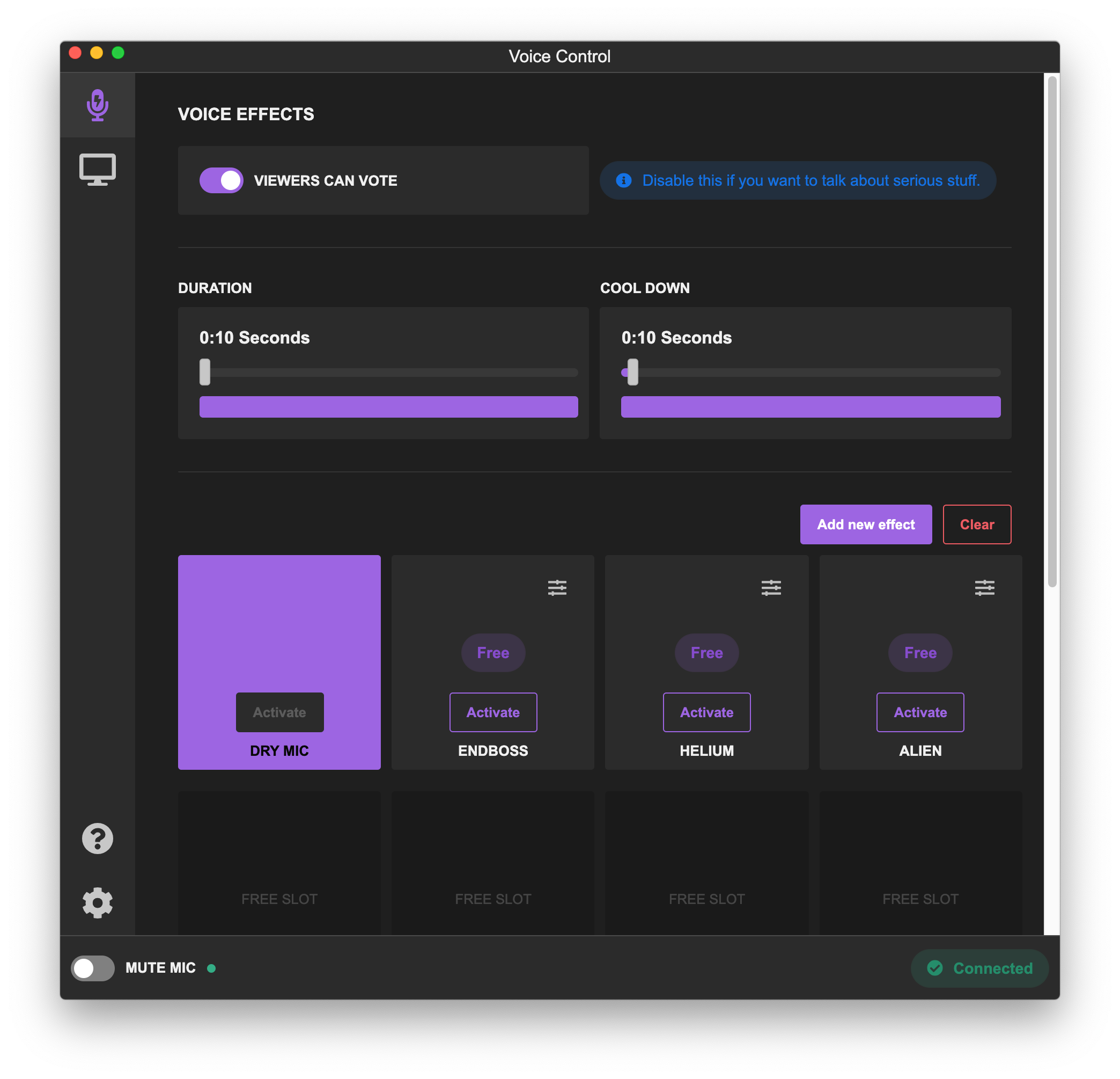 Voice Twist interface