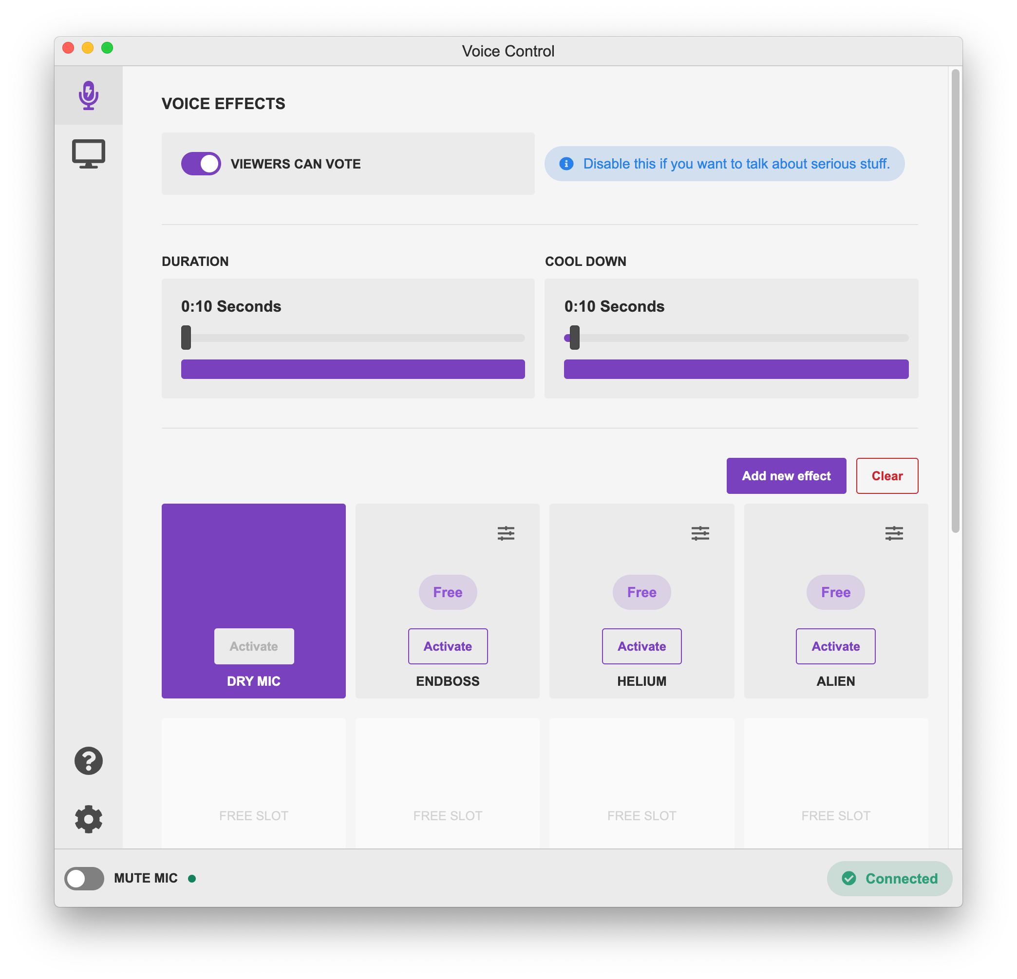 Voice Twist main screen in light mode